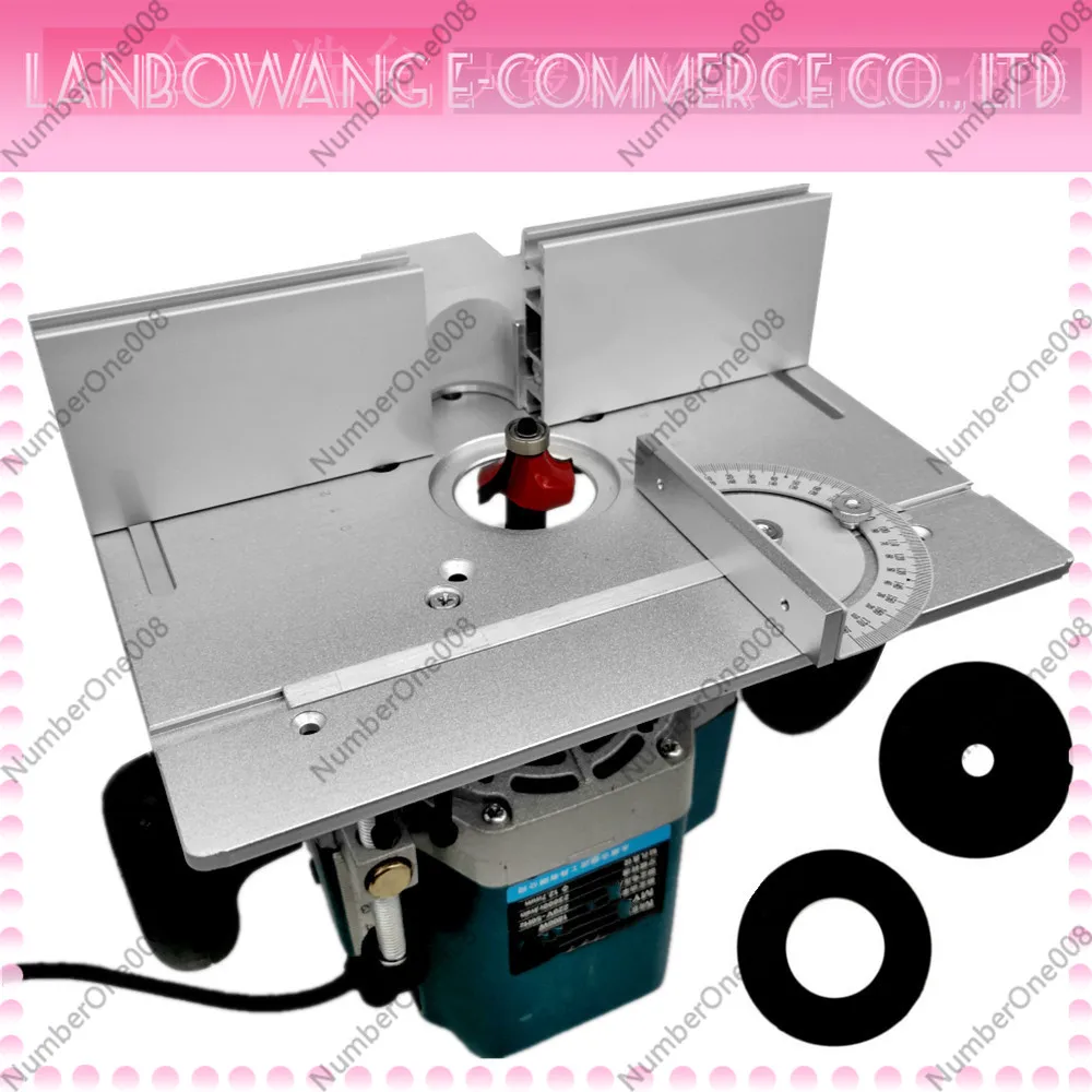 Router Table Insert Plate & Miter Gauge Set, Aluminium Fence & Sliding Track Rail for Woodworking Table Saw