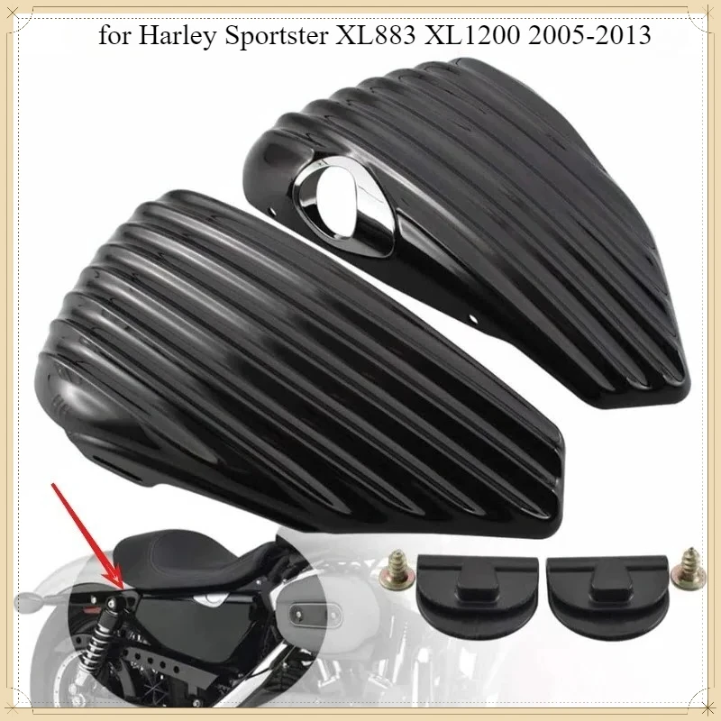 

Motorcycle Left and Right Battery Side Covers Fairing Side Panel Oil Tank Cover for Harley Sportster XL883 883 XL 1200 2005-2013