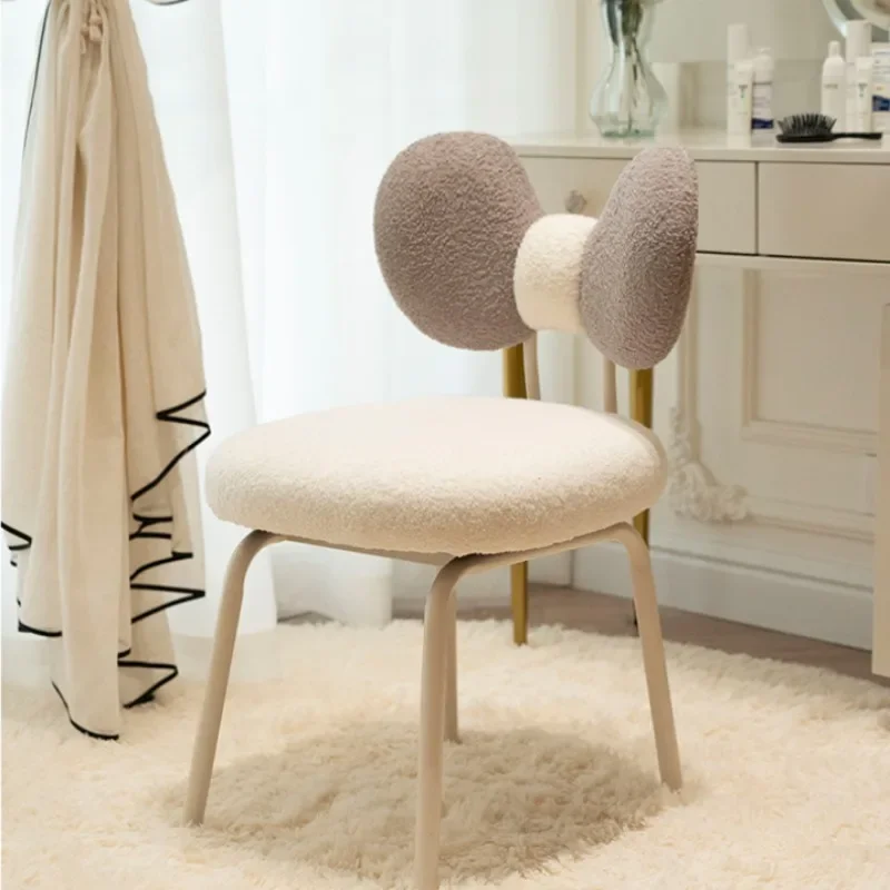 

PK56: Swivel Makeup Stool, Backrest Pink Chair for Girls' Bedroom, Trendy Design, Comfort Pink Vanity Seat, Swivel Accent Stool