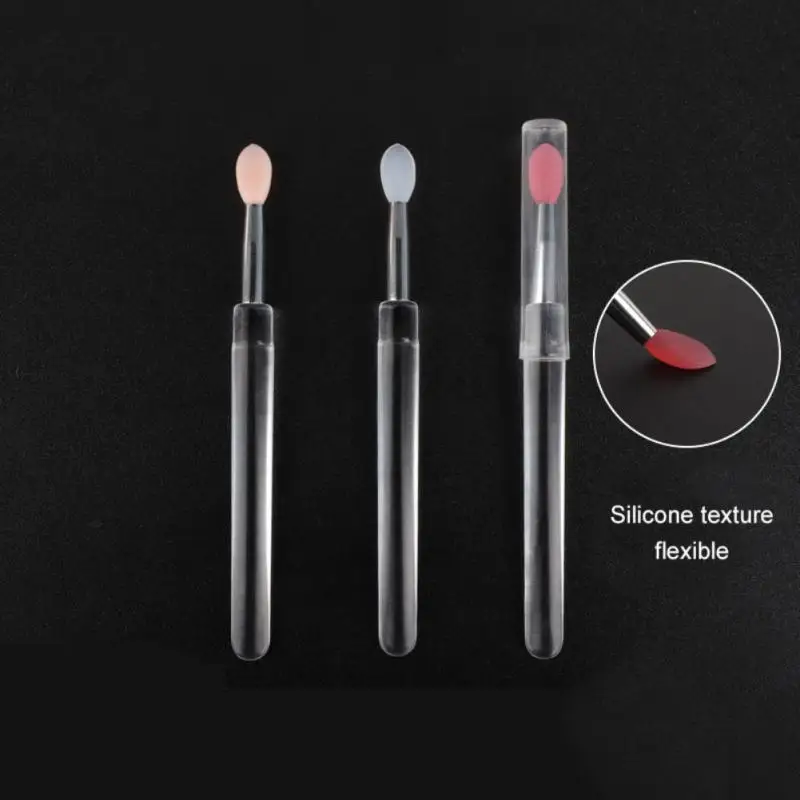 2 pçs alça transparente fácil de limpar durável portátil beleza tendência elegante entusiastas de maquiagem lavável escova labial sem manchas