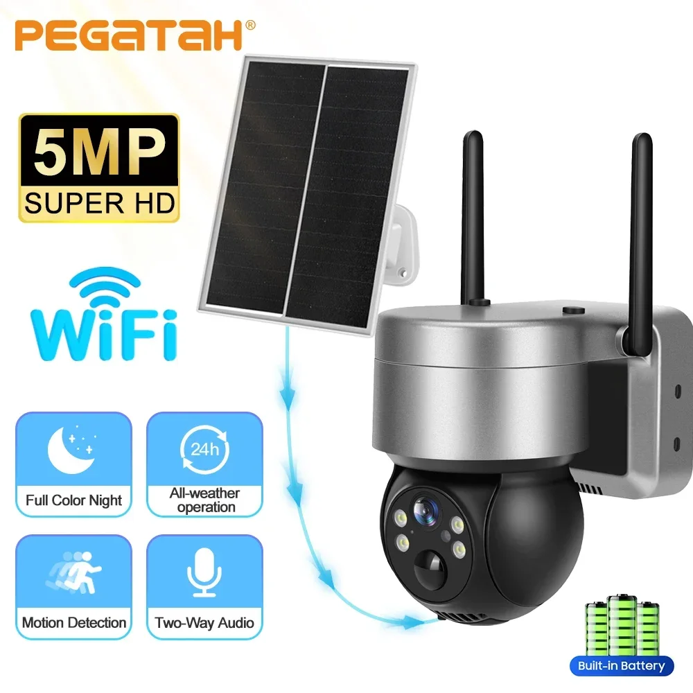 

Wireless Solar WiFi IP Camera CamHi 4G Outdoor Security Cameras 5MP Video Surveillance Battery Solar Panel CCTV PTZ Cam