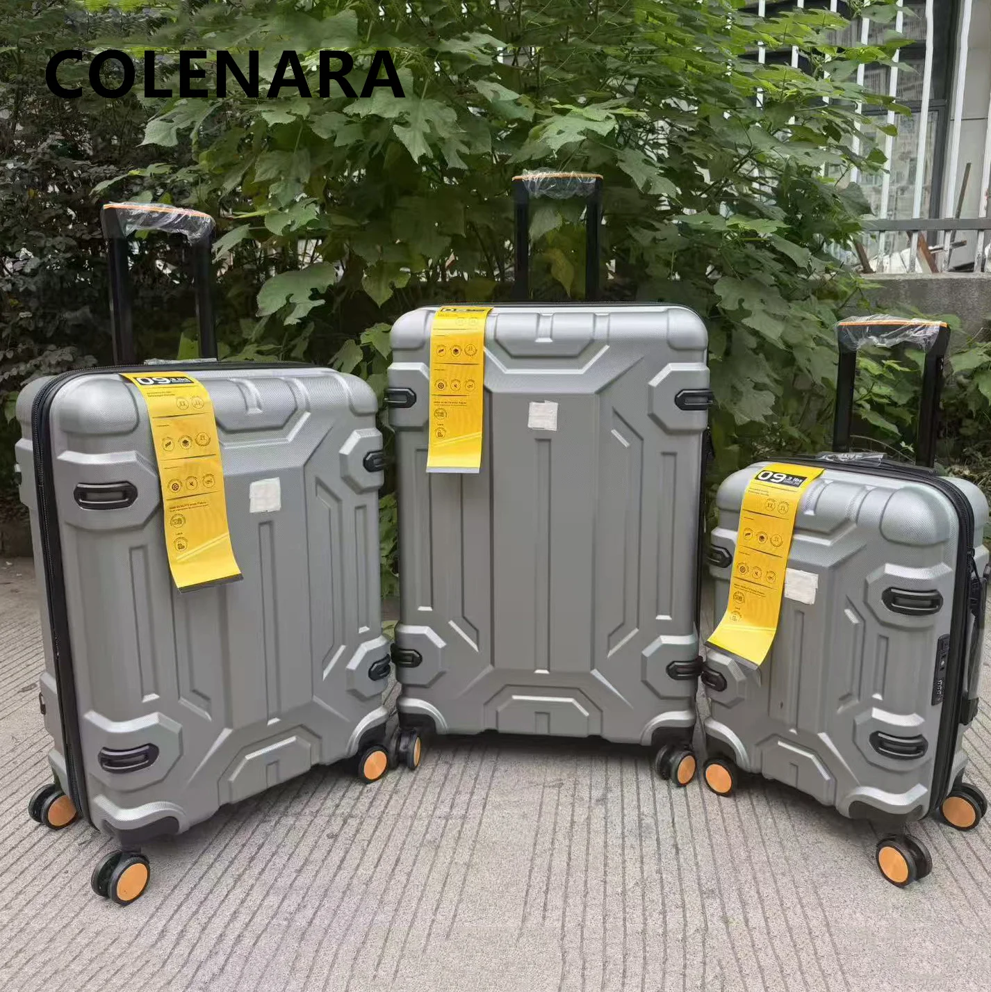 COLENARA Cabin Suitcase Three-piece ABS + PC Boarding Box Men's Trolley Case Women's Large-capacity Carry-on Travel Luggage