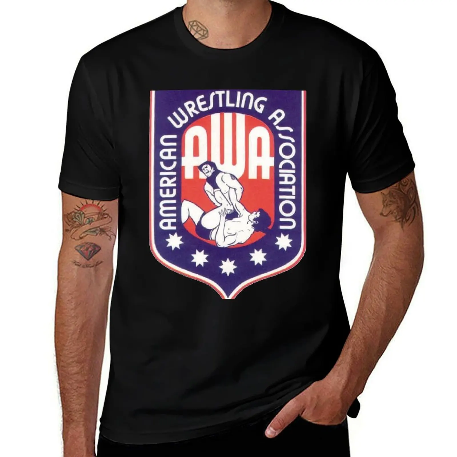AWA - American Wrestling Association T-Shirt Casual Basic Short Sleeve T-Shirt