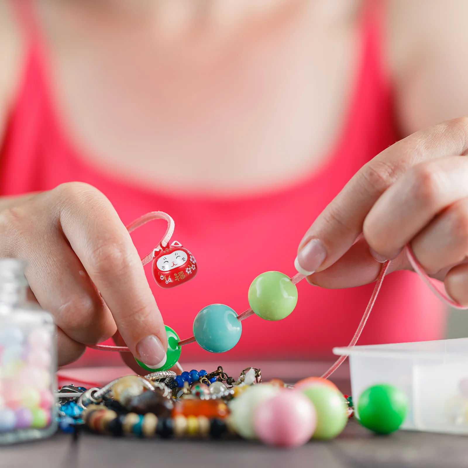 

2 шт., подвески-колокольчики Lucky Cat, брелок, украшения, красные привлекательные подарки для друзей, богатство, брелок-талисман, декор