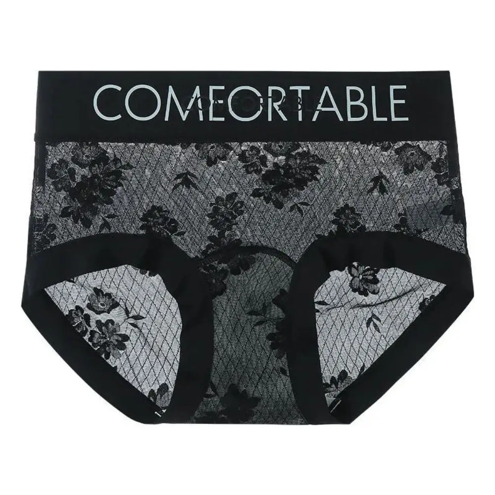 

5Pcs Sweet Ultra-thin Lace Flower Briefs Transparent Mid Waist Lace Mesh Panties Lingerie Underpants Panties for Women Lady