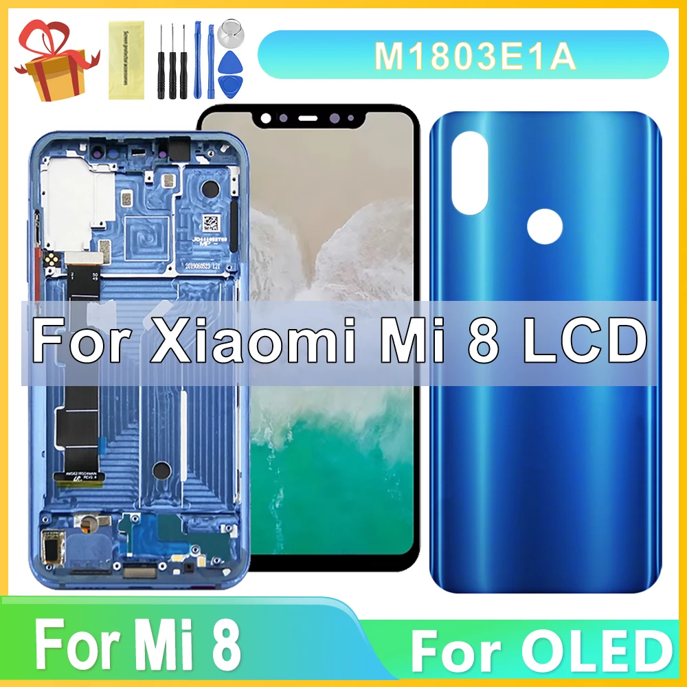 

6.21'' AMOLED LCD For Xiaomi Mi 8 LCD Touch Screen Digitizer Assembly Replacement Parts For Mi 8 LCD M1803E1A Display