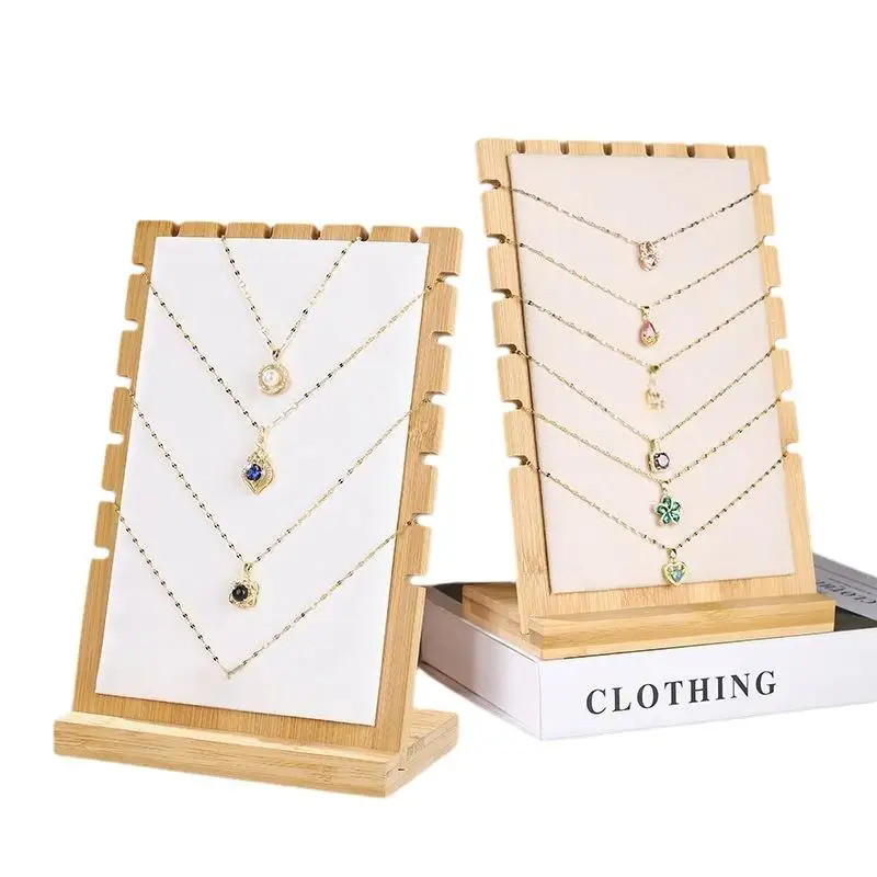 Wooden Jewelry Display Stand 1Pcs Showcase Shelf Bracelet Necklace Pendant Counter Storage Rack