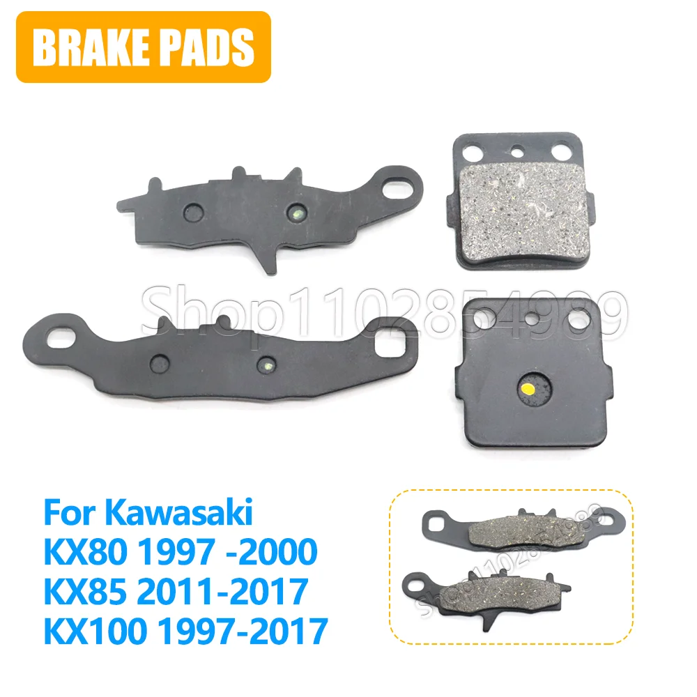 For Kawasaki KX80 KX85 KX100 1997-2017 Motorcycle Accessories KX 80 85 100 Front Rear Brake Pads 1999 1999 2000 2001 2002 2003
