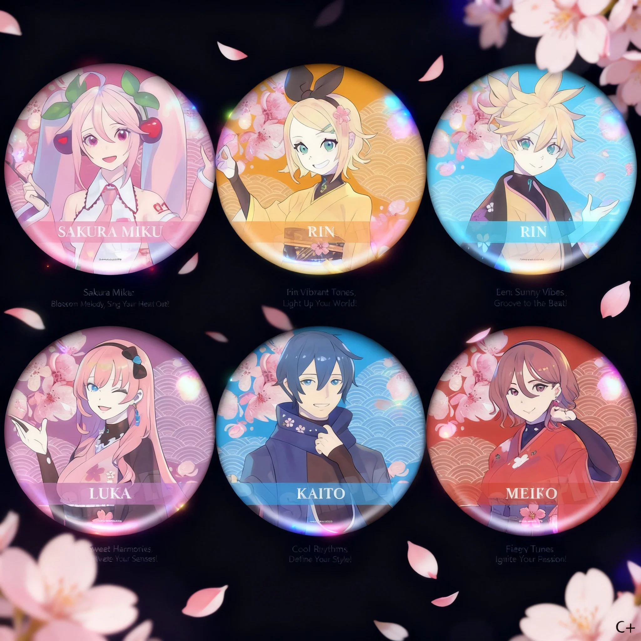 

Miku Kagamine Len Rin Megurine Luka COS Anime Badge Laser Pin Anime Cosplay Accessories Anime Character Badge Anime Theme