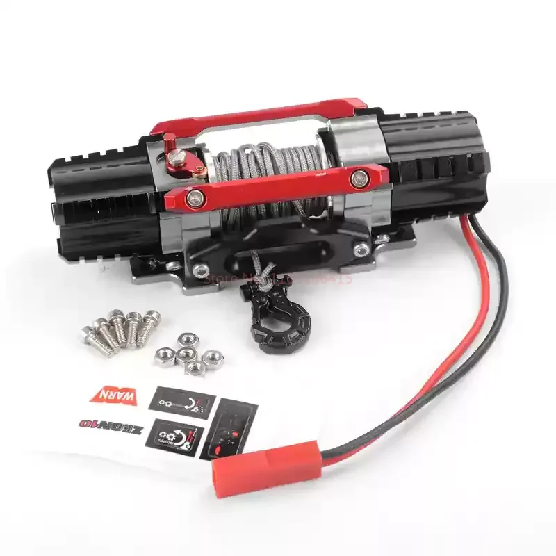 Metalowe akcesoria tuningowe do zdalnie sterowanych samochodów 1:7 1:8, samochodów terenowych, symulacyjne elektryczne metalowe wciągarki pasujące do Tank300 Rlaarlo