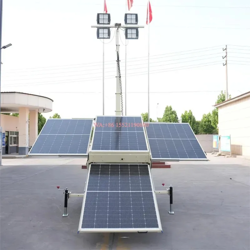 wmwmnu Energy Saving Eco Friendly Portable Solar Light Tower With LED Lights For Construction Mining Area