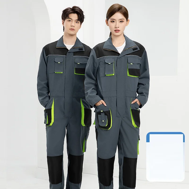 Durable work clothing two tones mechanic repairman working overalls multi pockets oxford canvas overol hombre race car mechanic