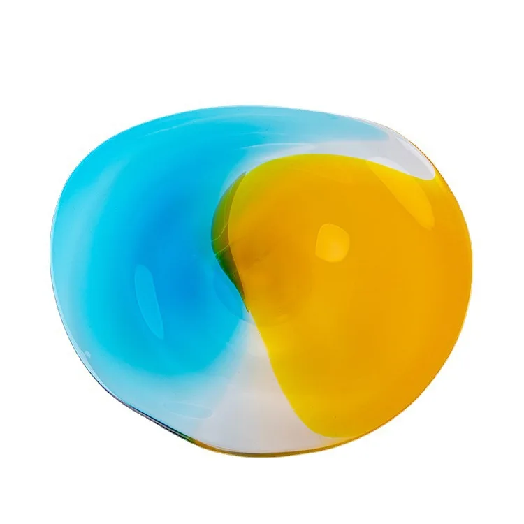 

Light luxury gradual change fruit plate modern simple glass decoration creative ornament high-end exquisite handicrafts