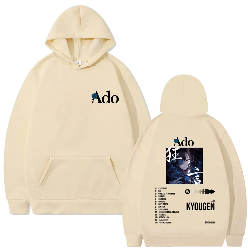 Ado Kyougen Album Graphic Hoodie Men Women Fashion Japanese Style Hooded Tracksuit Male Vintage Casual Fleece Pullover Hoodies