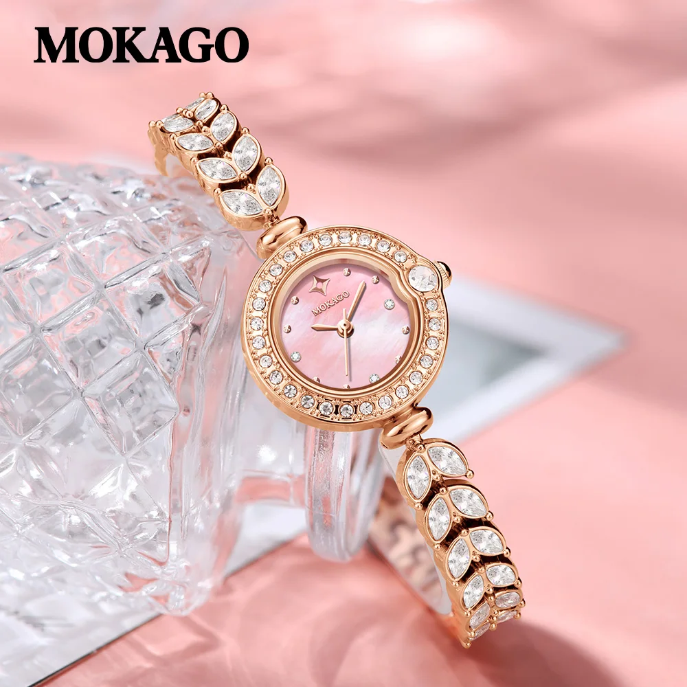 뜨거운 판매 여성 시계 인어 팔찌 전체 다이아몬드 인기 방수 석영 시계 우아한 숙녀 체인 시계 진주 다이얼