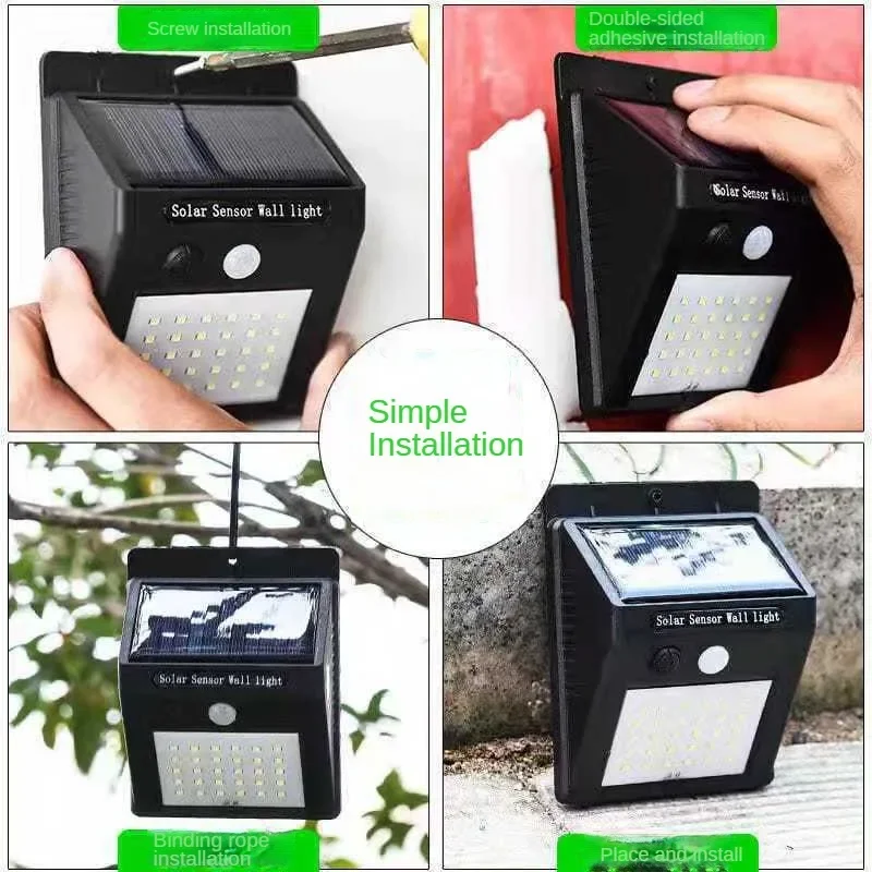 Solar Wall Lamp Outdoor Yard Led Human Body Induction Rural Transformation Waterproof Household Street Lamp