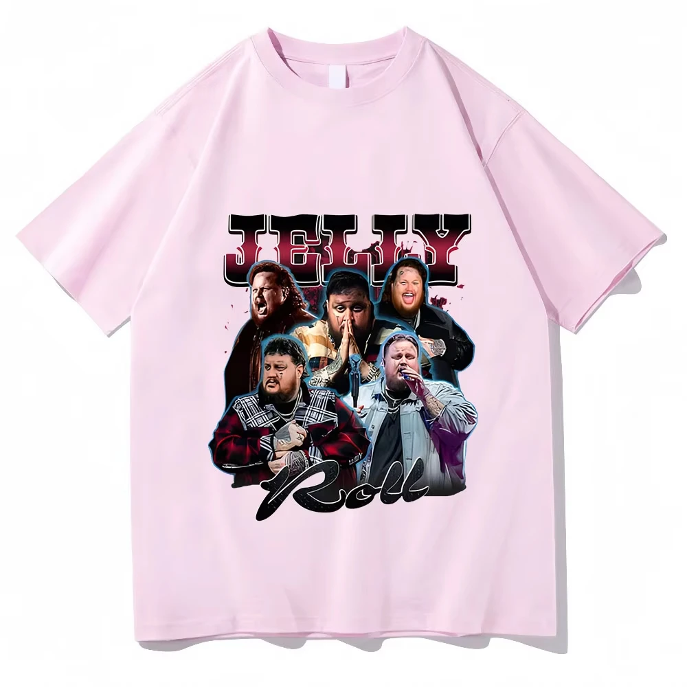 Singer Jelly Roll Graphic Printing Tshirts Cotton Short Sleeve Tee-shirts Hip Hop Clothes Fashion Casual Vintage Unisex T-shirts