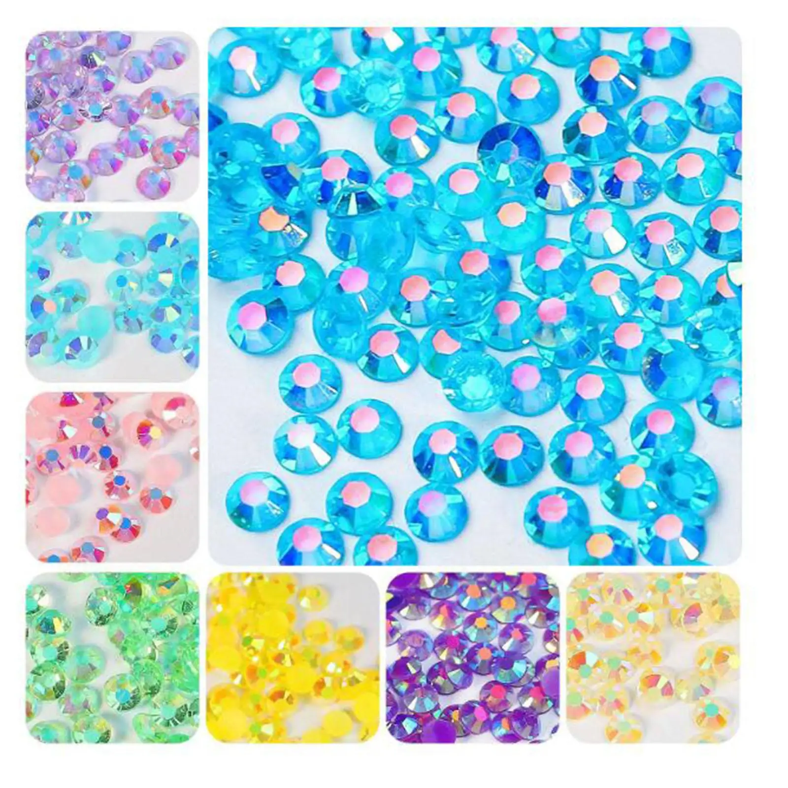 4x 3500-Piece Rhinestone Embellishments for Phone Cases, Midnight , Large Size