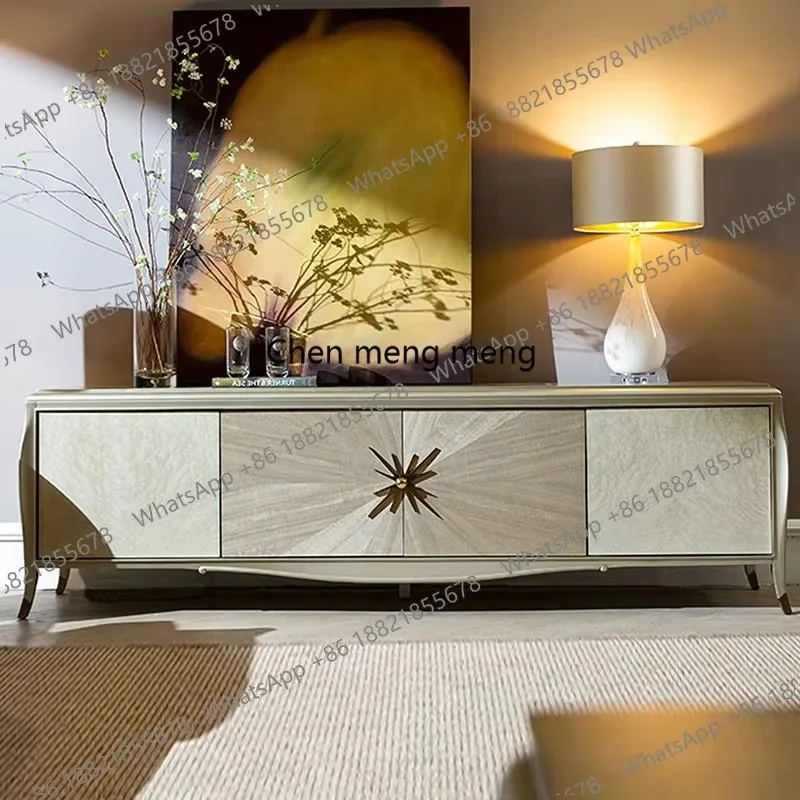

R American light luxury solid wood TV cabinet living room floor storage decorative cabinet modern household side cabinet