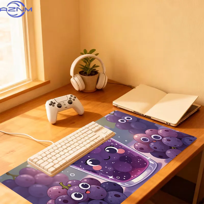 1pc Extra-Large, Non-Slip, Durable Desk Mat, Mouse Pad, Featuring Purple Grape Juice, Rubber Base, for Office, Computer Decor, I