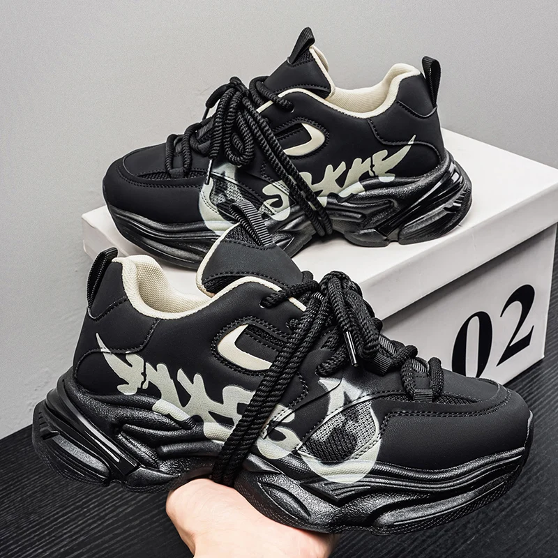 

Men's Classic Sneakers Trendy Fashion Casual Shoes for Men Platform Height Graffiti Lightweight Men Casual Vulcanized Sneakers