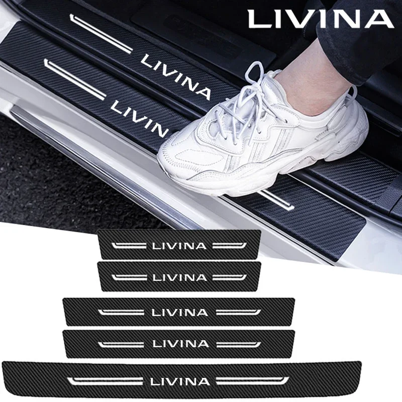 Car Styling Door Pedal Guards Sill Threshold Strip Anti Scratch Tape for Nissan Livina Badge Waterproof Stickers Protective Film