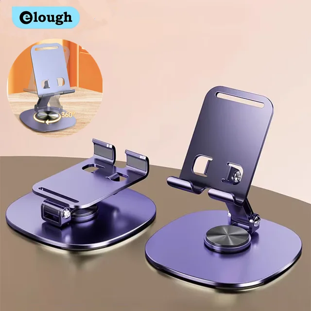 Elough 360 °   Obrotowy przenośny uchwyt na tablet do iPada iPhone 15 Xiaomi składany leniwy pulpit na żywo uchwyt do montażu na stojaku na telefon komórkowy
