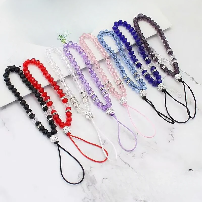 

Mobile Phone Lanyard Hanging Chain Short Wrist Phone Case Hanging Decoration Women's Bead Rhinestone Chain Anti Loss