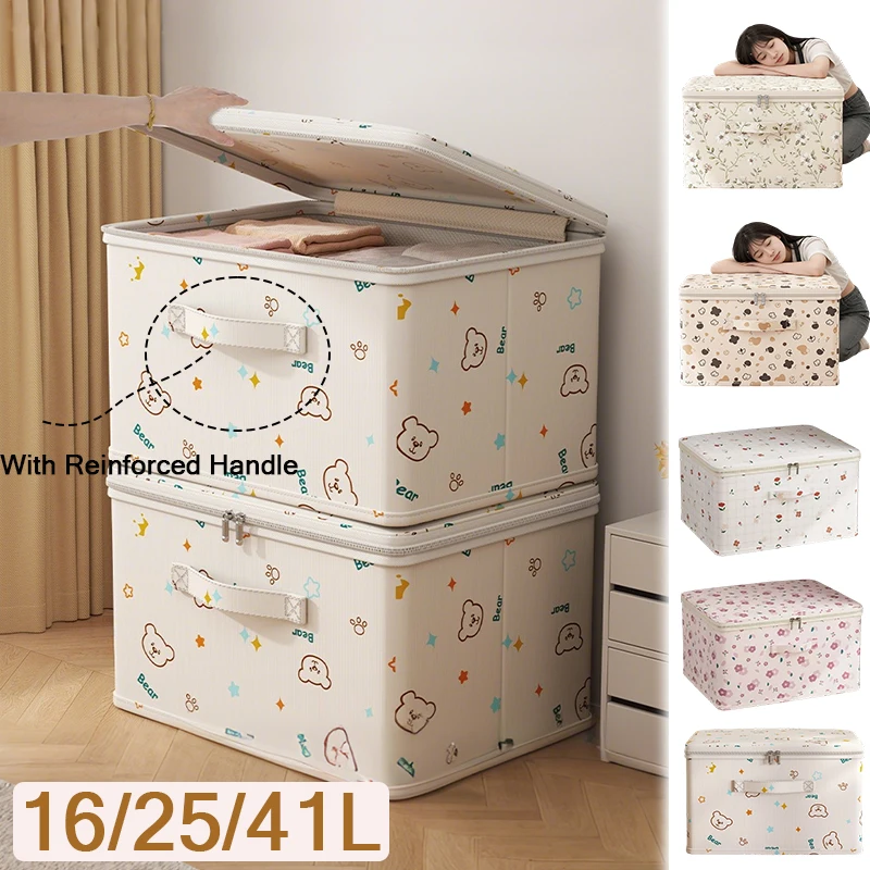 

1pc Big Capacity Oxford Fabric Storage Bag with Reinforced Handle,Space-Saving Organizer for Closet, Bedroom, Under-Bed Storage