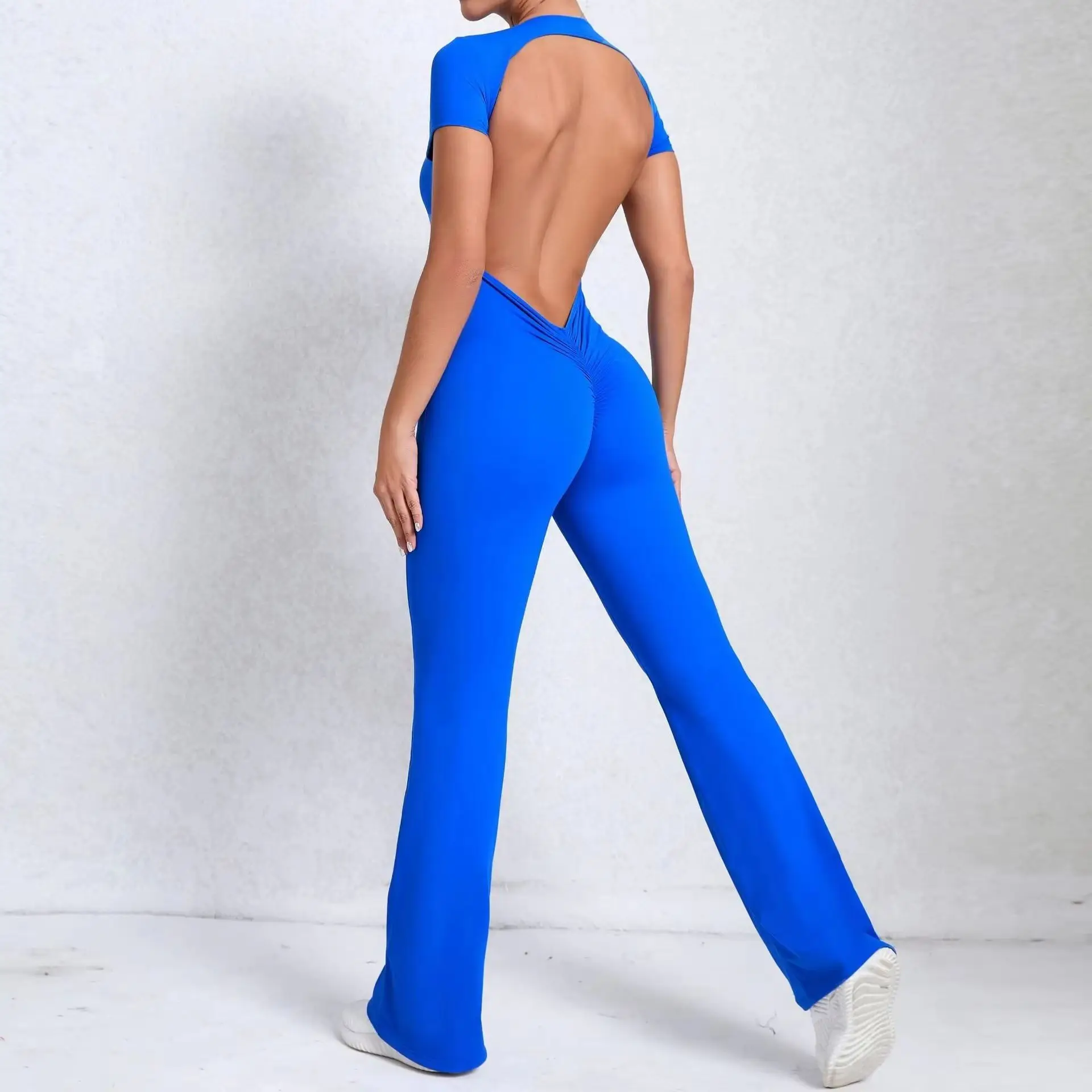 

Trumpet Jumpsuit Gym Clothes Women Training Yoga Suit Sportswear Women Sports Jumpsuit Fitness Rompers Stretch Workout Bodysuits