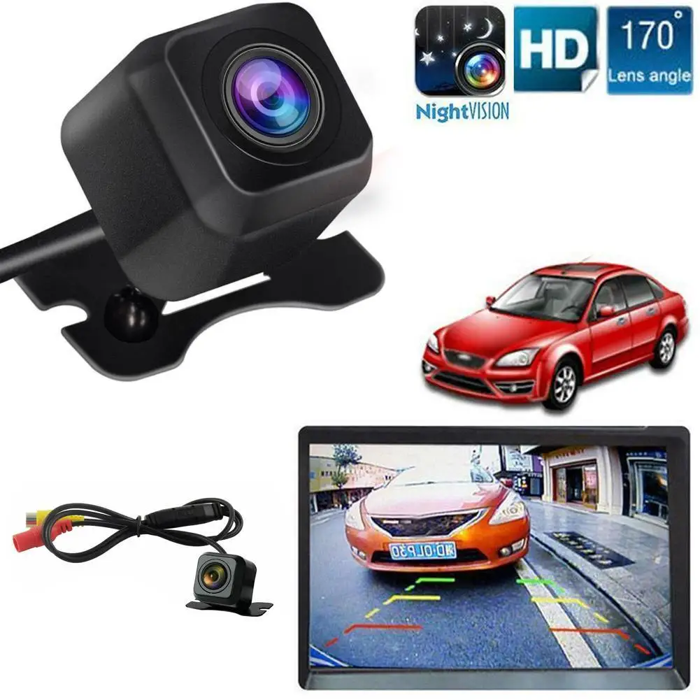 Car Rear View Camera Universal HD Night Vision Backup 170 Image HD Parking Reverse Color Camera Waterproof IP68 Wide Angle E1W2