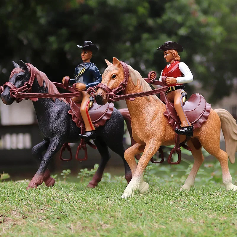 Simulation Animal Horse Racing Riding Horse Action Figures Knight House Figurine Maxima Decor Toys Rider Educational Model Gifts