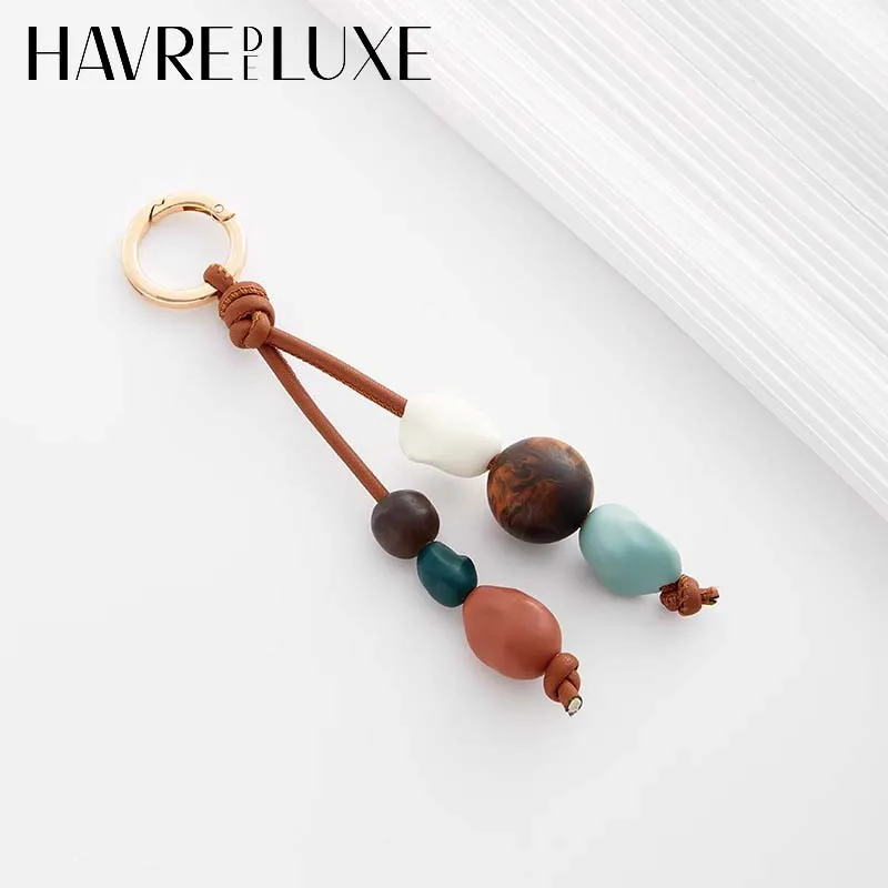 Cashew brown bag charm for hobo new beaded keychain retro fashion high-end keychain easy to hang and retrieve bag accessories