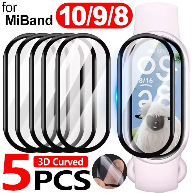 

3D изогнутая защитная пленка для экрана Xiaomi Mi Band 9 8 7, защитная пленка HD, пленка против царапин для Mi Band 6 5 4 Pro Active