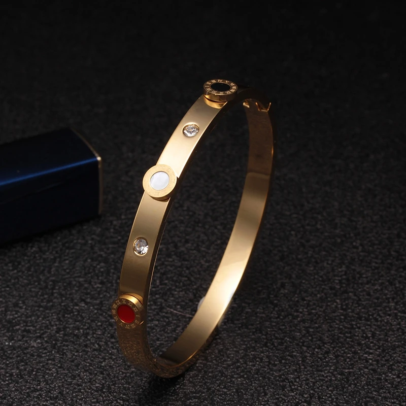 New Fashion Women Girls Party Charm Bangles Round Roma Style Decoration Jewelry Gift