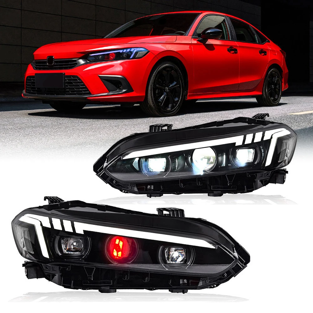 

Demon Eye LED Projector Headlights for 2022‑2026 Honda Civic 11th Gen Sequential Turn Signal DRL Car Front Lamp Upgrade Accessories