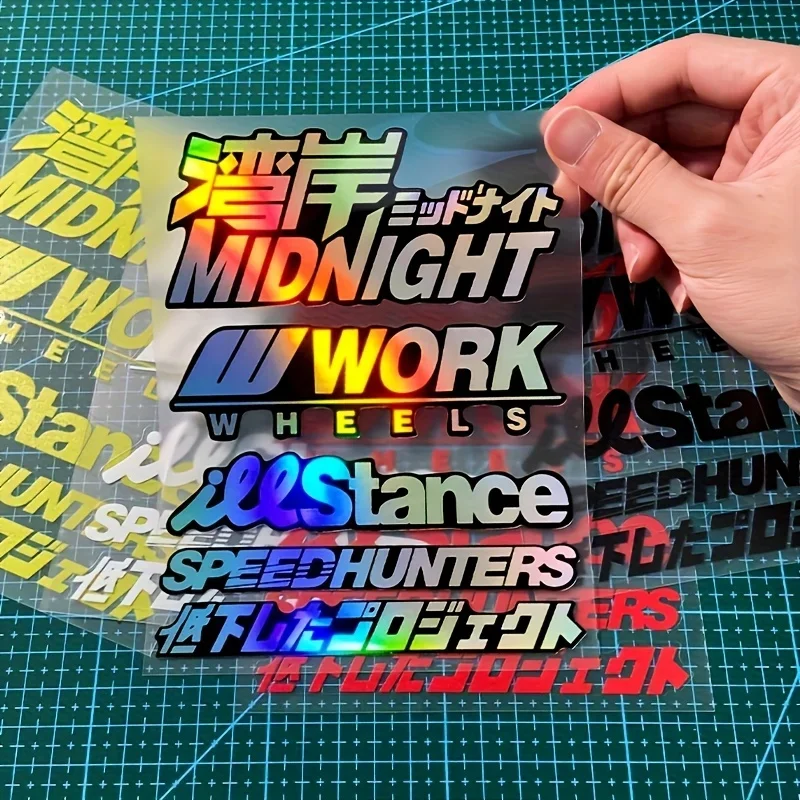 Multicolor JDM Style Text Waterproof Vinyl Stickers Decals For Car Bumper Window Auto Exterior Styling Decor