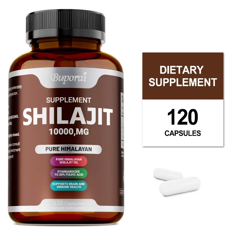 Shilajit Capsule - Increases Muscle Mass, Replenish Energy, Hormone Balance, Supports Overall and Brain Function Health