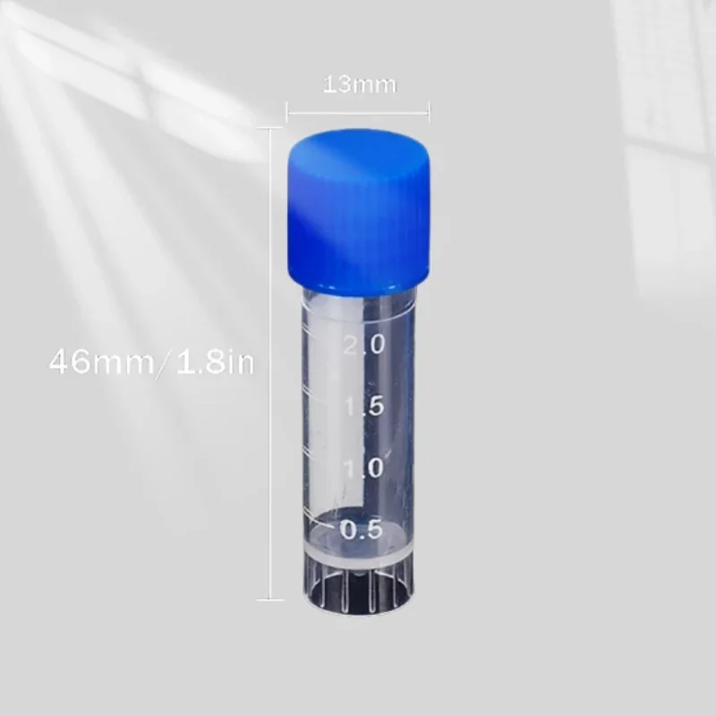 10PCS Laboratory Chemical Plastic Test Tube Vial Sealing Cap Packaging Container Office School Chemicals 2ML Laboratory