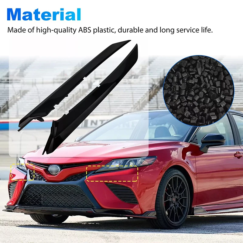 1 Pair Front Bumper Grille Headlight Lower Trim Cover For Toyota Camry SE XSE 2018 2019 2020 2021 2022 5271306100 5271206100