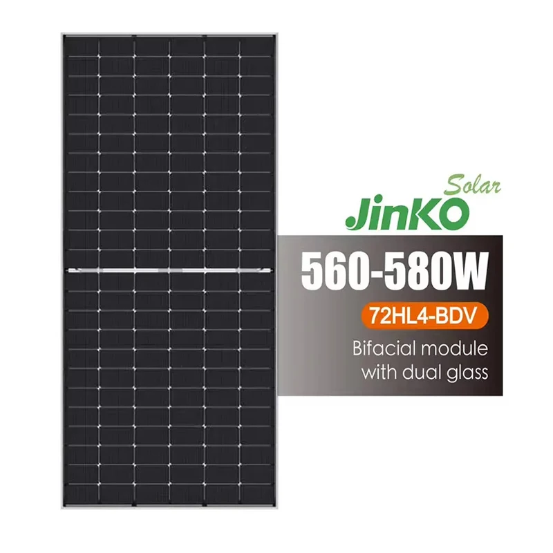 Jinko 580w mono dual glass bifacial pv module solar panel 72half cell N-type 575w 585watt 590w 595w 600W 144 half-cut high-power