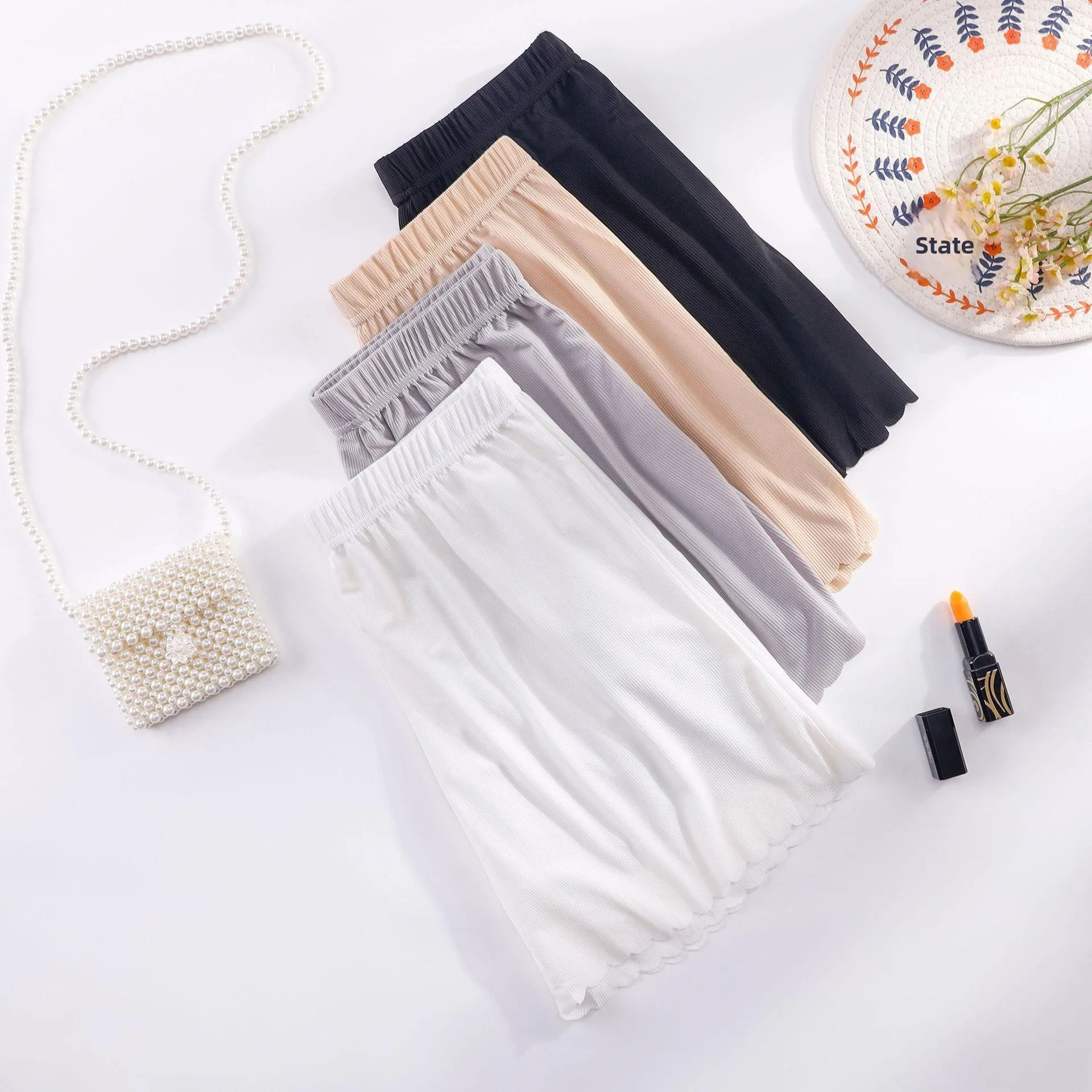 Pantaloni Se in seta di ghiaccio taglie forti Pantaloni da casa da donna Pantaloni estivi extra large in seta di ghiaccio Prevengono l'esposizione