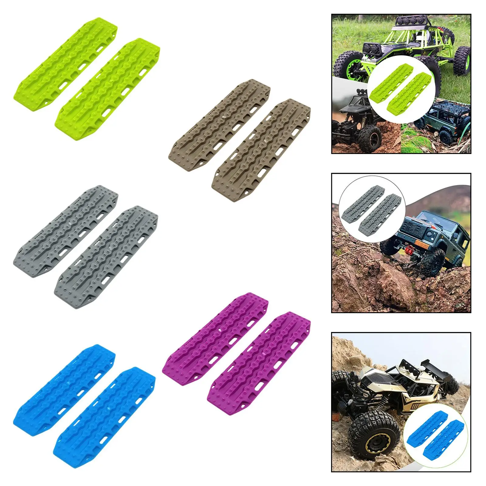 2x rc carro areia escada placa acessório leve kit de simulação do veículo placa anti skid rampa para carro rc para 1/10 1/12