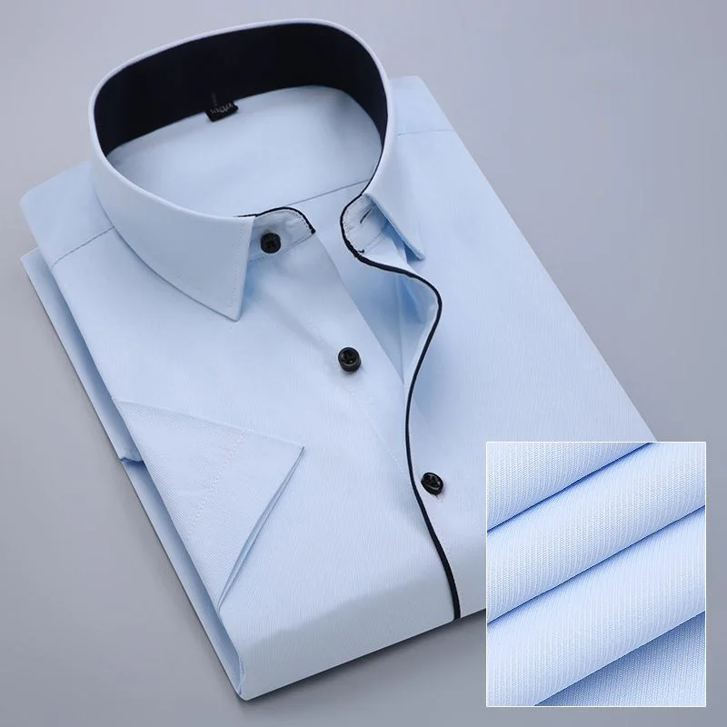 2024 New Summer Business Casual Simple and Loose Oversize Fashion Polo Collar Color Block Outwear Bottom Half Sleeve Shirt