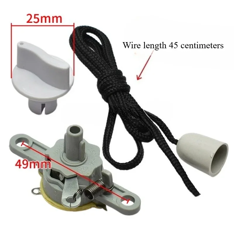 Applicable to electric fan accessories speed control switch third gear speed controller pull wire switch