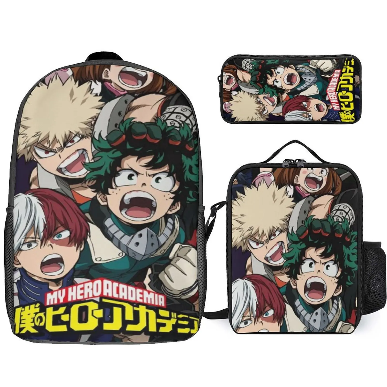 

Anime 3d Printing Schoolbag Meal Bag Pen Bag Large Capacity Backpack Cool Boy Hero Academy Academic Character Computer Bag