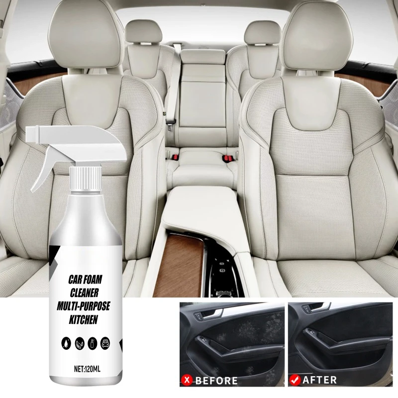 

120mlCar Interior Leather Clean Multifunctional Foam Kitchen Cleaner Car Interior Strong Decontamination Ceiling Seat Auto Clean