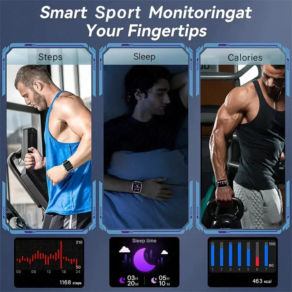 2025 New For Huawei Xiaomi Smart Watch 1.85-Inch HD AMOLED Bluetooth Call Full Touch Screen Men IP68 Waterproof Women SmartWatch