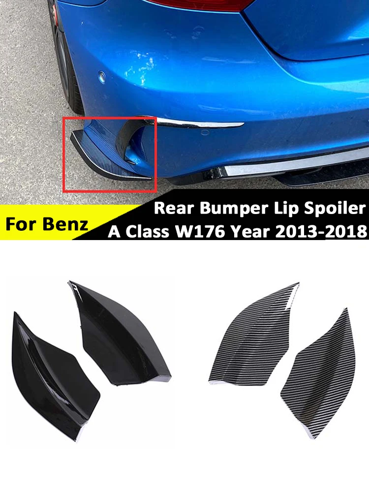 

For Benz W176 2013-2018 Carbon Fiber Rear Bumper Lip Spoiler AMG Line Splitters Racing Cover Caps Car Replacement Accessories
