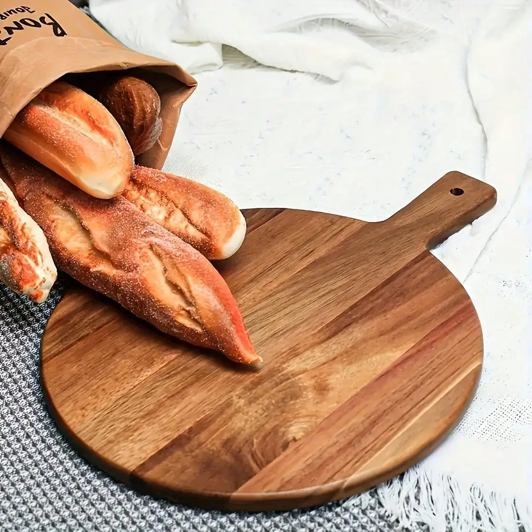 

Large Wooden Pizza Board with Handle Heavy-Duty for Baking Dining Party Xmas Thanksgiving Gift Kitchenware